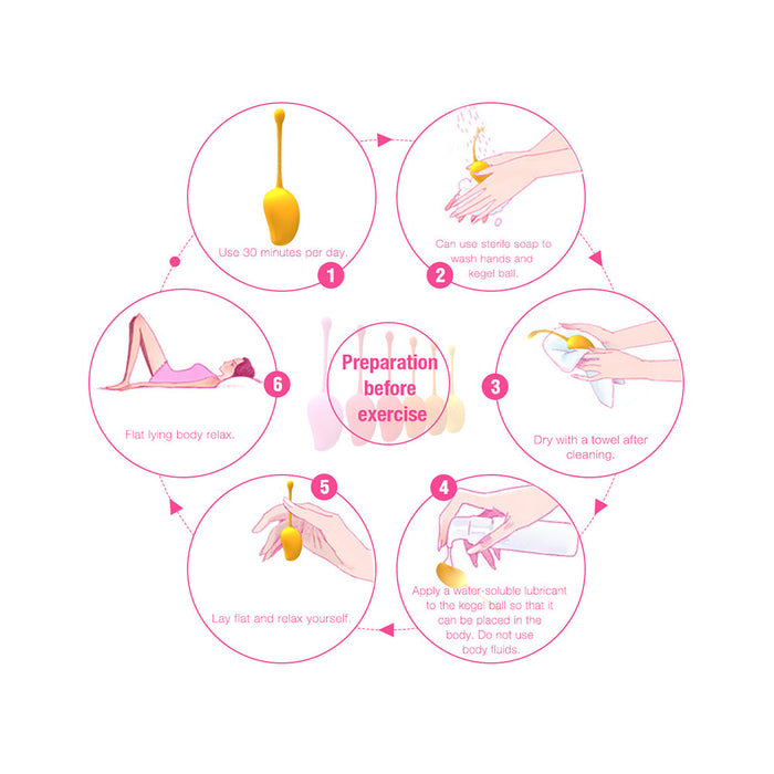 Honey Play Box Mango Tropical Weighted Kegel Ball 6-Piece Exercise Set Assorted Color