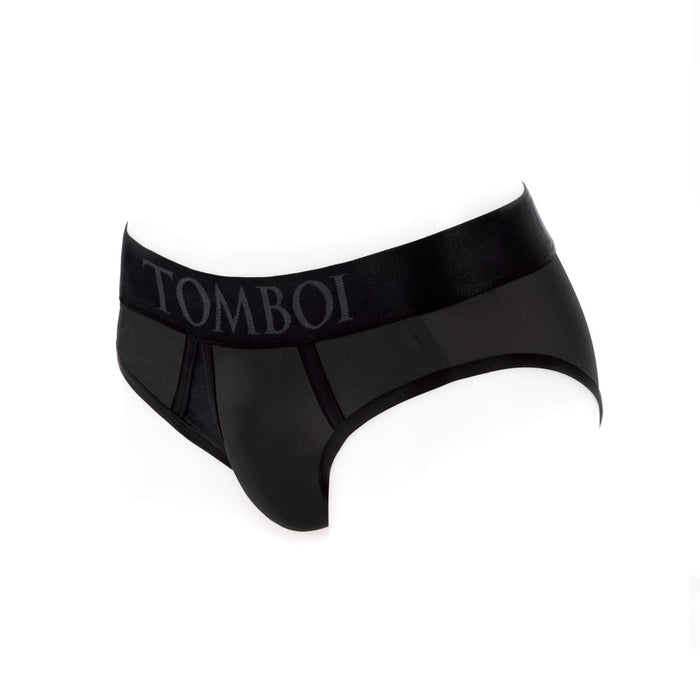 SpareParts Tomboi Cover Brief Style Underwear Harness Nylon Black/Black XS