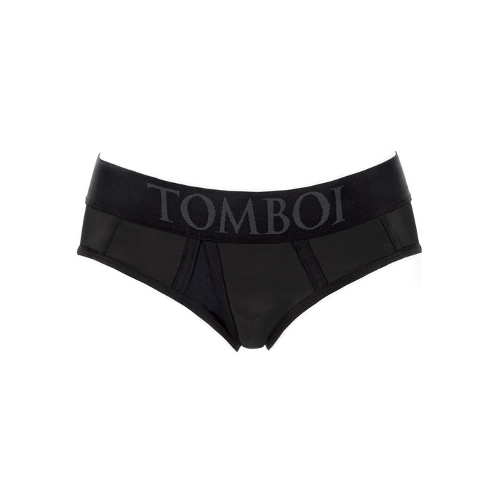 SpareParts Tomboi Cover Brief Style Underwear Harness Nylon Black/Black S