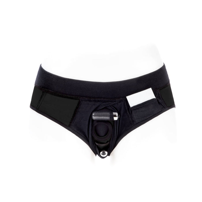 SpareParts Tomboi Cover Brief Style Underwear Harness Nylon Black/Black M