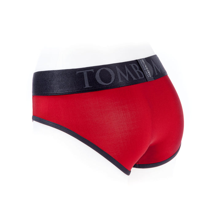 SpareParts Tomboi Cover Brief Style Underwear Harness Nylon Red/Black S