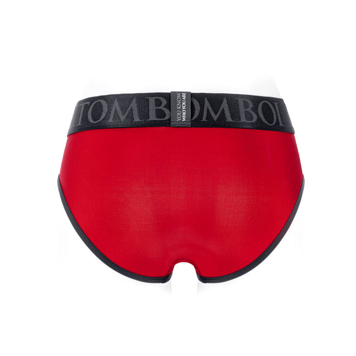 SpareParts Tomboi Cover Brief Style Underwear Harness Nylon Red/Black M