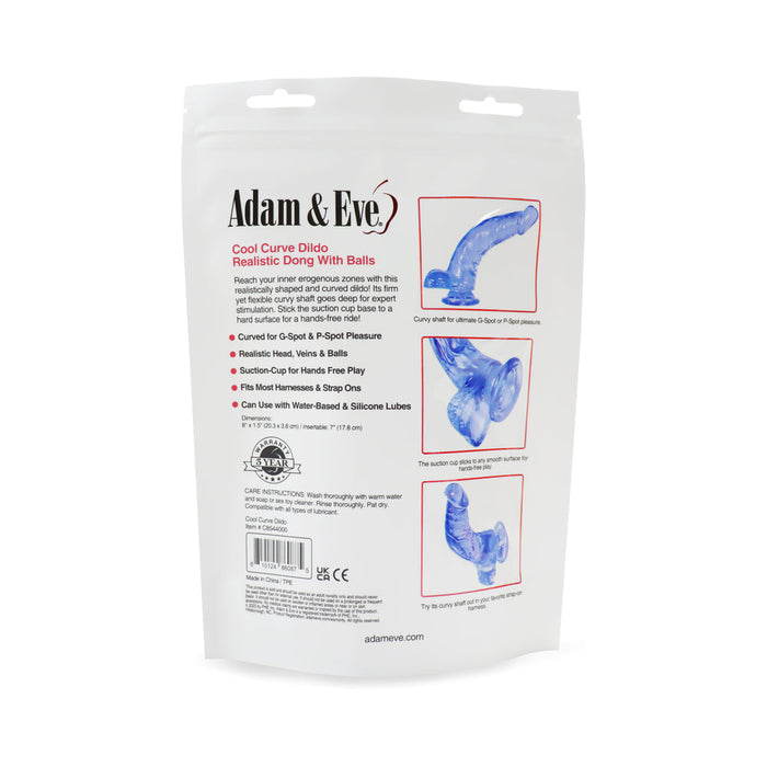 Adam & Eve Cool Curve Jelly Dildo (Bag Packaging)