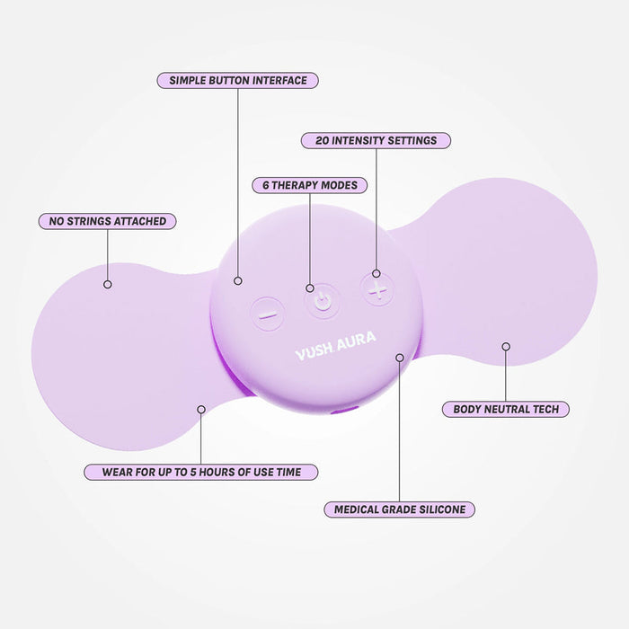 VUSH Aura Wireless Rechargable TENS Device with Travel Case