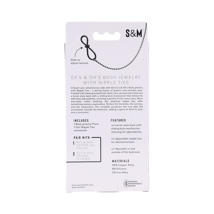 Sportsheets Sex & Mischief Ex's & Oh's Body Jewelry with Nipple Ties