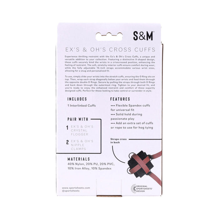 Sportsheets Sex & Mischief Ex's & Oh's Cross Cuffs