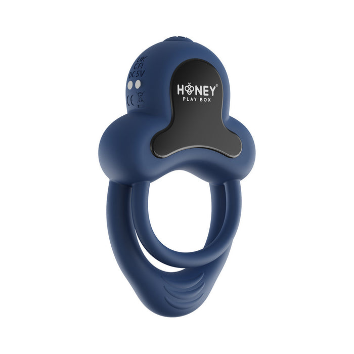 Honey Play Box Anello App-Controlled Vibrating Double Cock Ring with Clitoral Stimulator Black