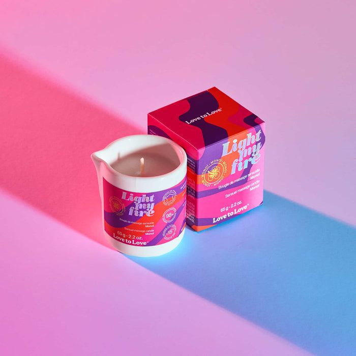 Love to Love Light My Fire Sensual Massage Candle Monoi 2.2 oz.