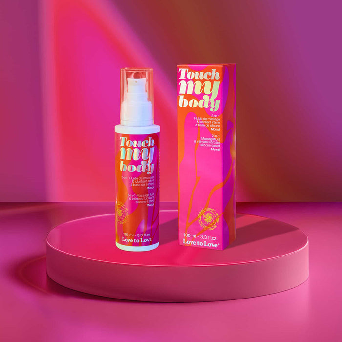 Love to Love Touch My Body 2-in-1 Massage Fluid & Intimate Lubricant Monoi 3.3 oz.