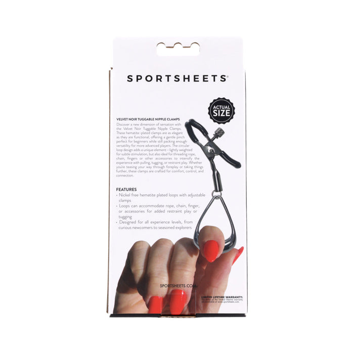 Sportsheets Velvet Noir Tuggable Nipple Clamps