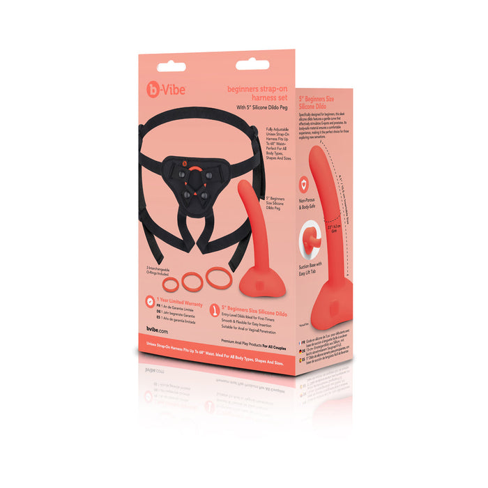 b-Vibe Beginners Strap-On Harness Set with 5 in. Silicone Dildo Peg