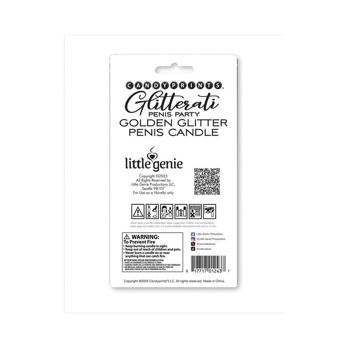 Gold Giltter Penis Candle