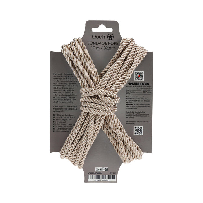Ouch! Bondage Rope 10 m Nylon Gold