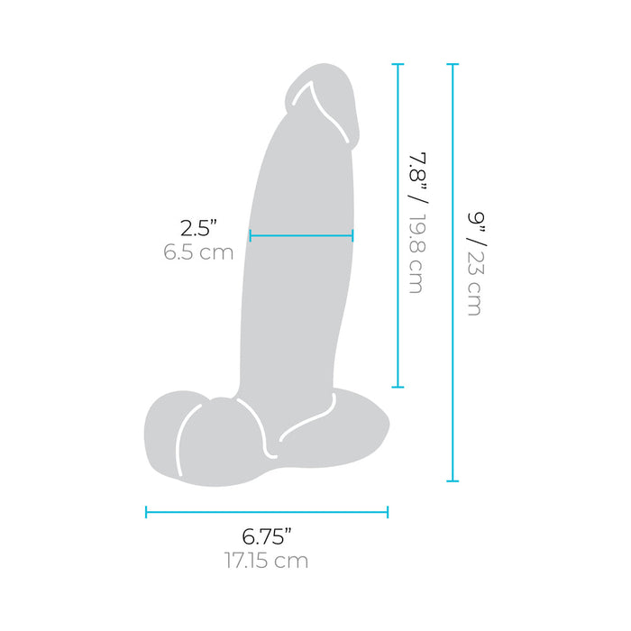 b-Vibe Slipskin Realistic Silicone Dildo 9 in. Girthy Mocha