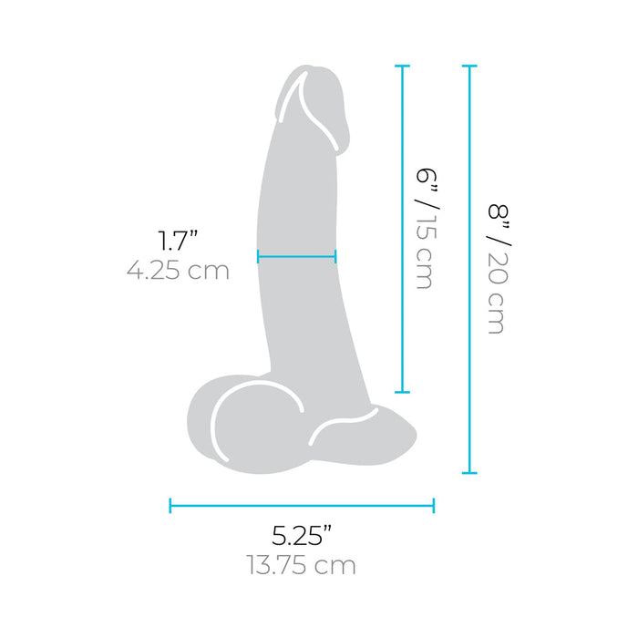 b-Vibe Slipskin Realistic Silicone Dildo 8 in. Curved Mocha