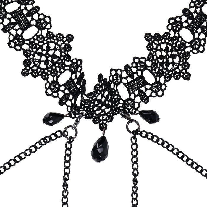 Sportsheets Sex & Mischief Lace Collar with Nipple Ties