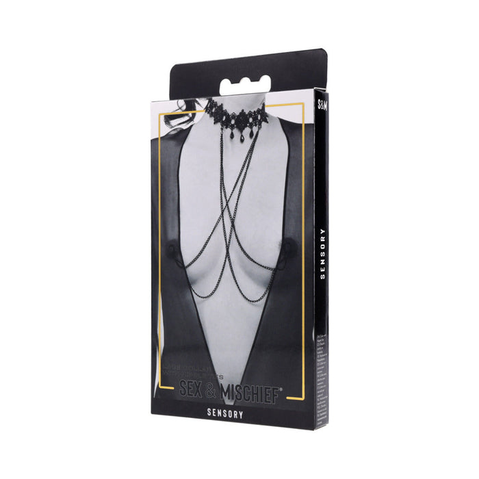 Sportsheets Sex & Mischief Lace Collar with Nipple Ties