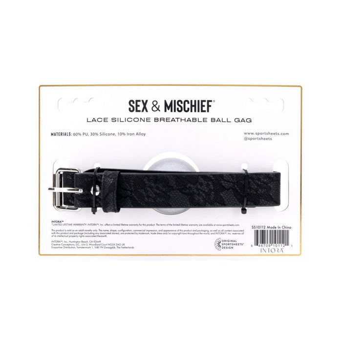 Sportsheets Sex & Mischief Lace Silicone Breathable Ball Gag