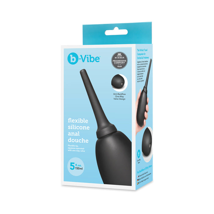 b-Vibe Flexible Silicone Anal Douche Black