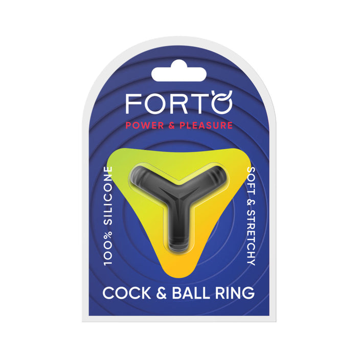 Forto F-59: Tri Cock & Ball Ring Black