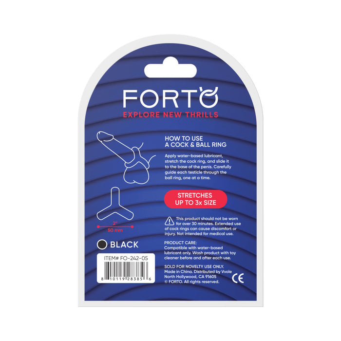 Forto F-59: Tri Cock & Ball Ring Black