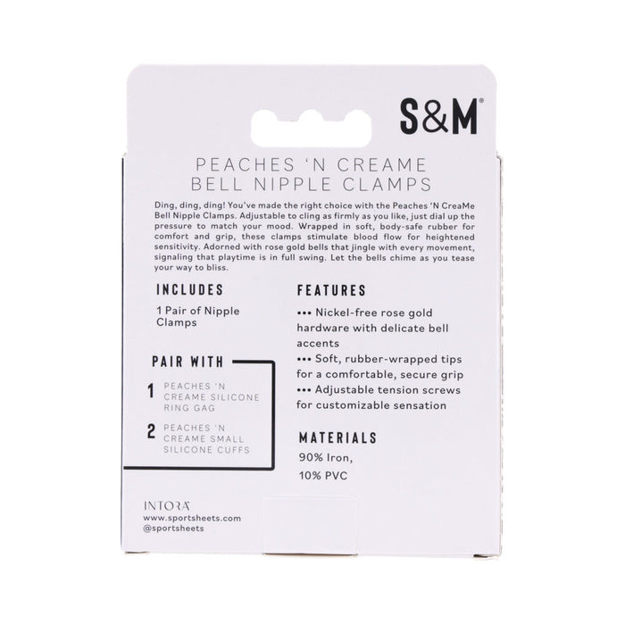 Sportsheets Sex & Mischief Peaches 'n CreaMe Bell Nipple Clamps