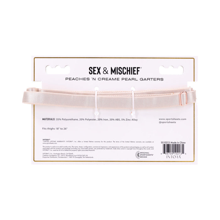 Sportsheets Sex & Mischief Peaches 'n CreaMe Pearl Garters