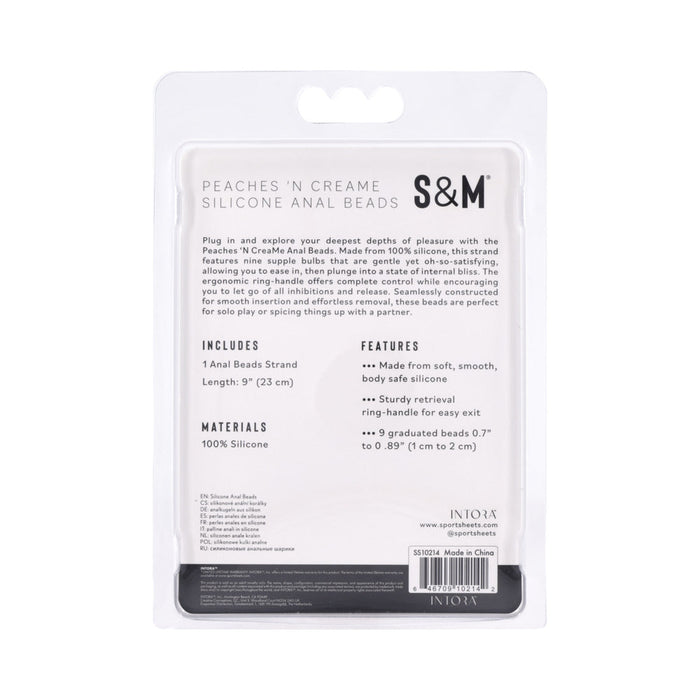Sportsheets Sex & Mischief Peaches 'n CreaMe Silicone Anal Beads