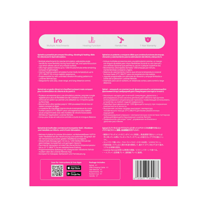 Lovense Spinel App-Controlled Portable Thrusting, Vibrating & Heating Dildo