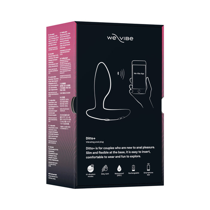 We-Vibe Ditto+ Rechargeable Remote Control Vibrating Anal Plug Satin Black