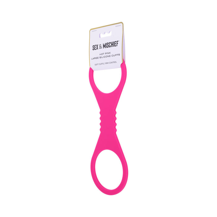 Sportsheets Sex & Mischief Large Hot Pink Silicone Cuffs