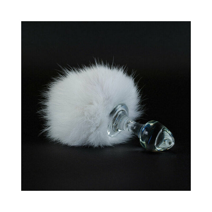 Crystal Delights Magnetic Bunny Tail Plug White