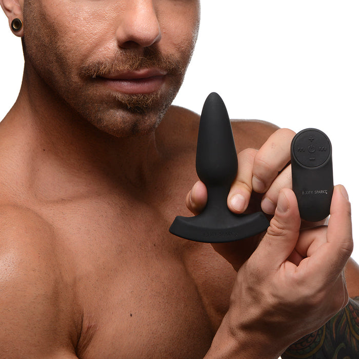 Booty Sparks Laser Heart Anal Plug with Remote Small